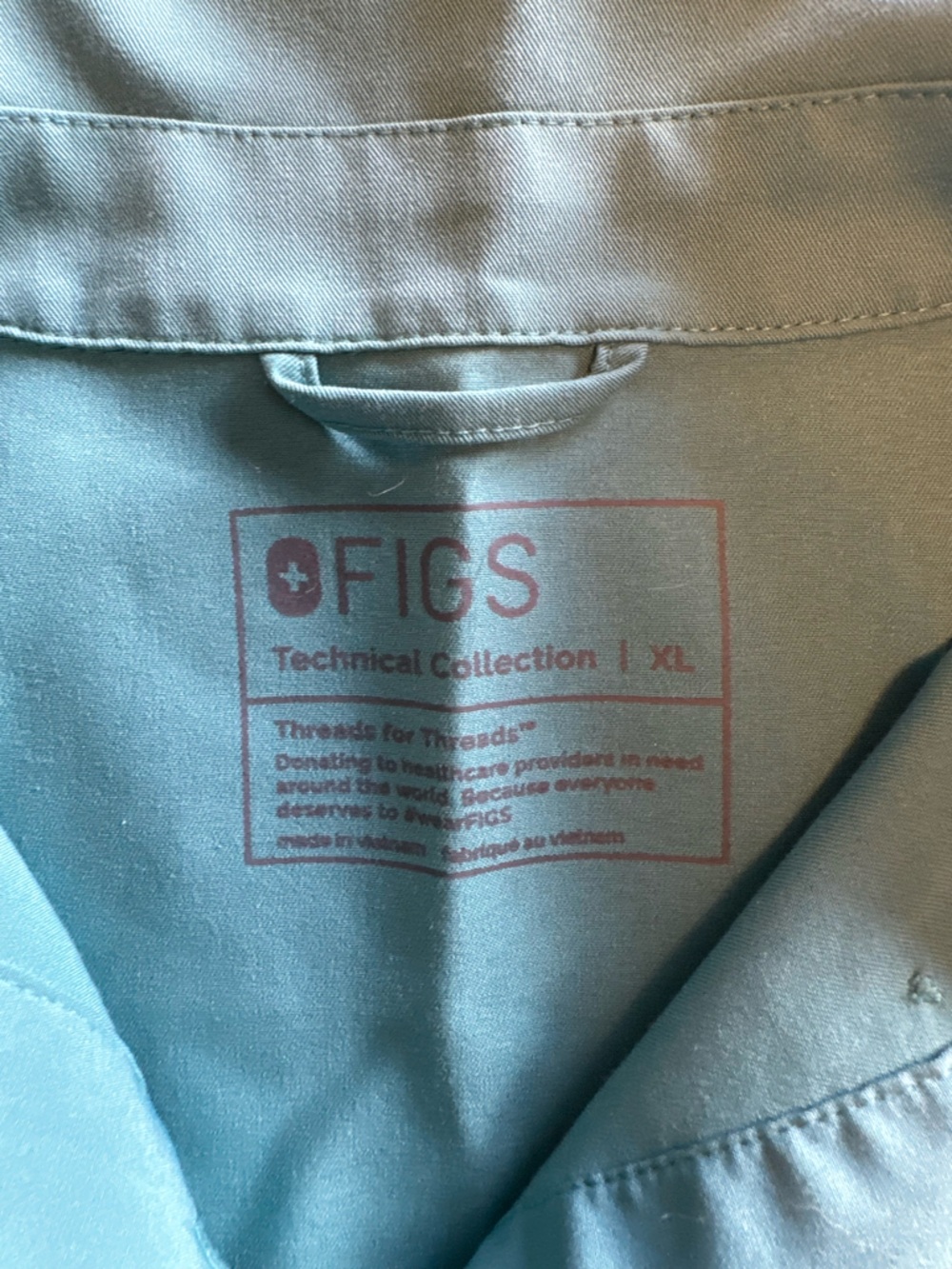 Figs Teal Polo-Style Medical Top - Picture 3 of 4